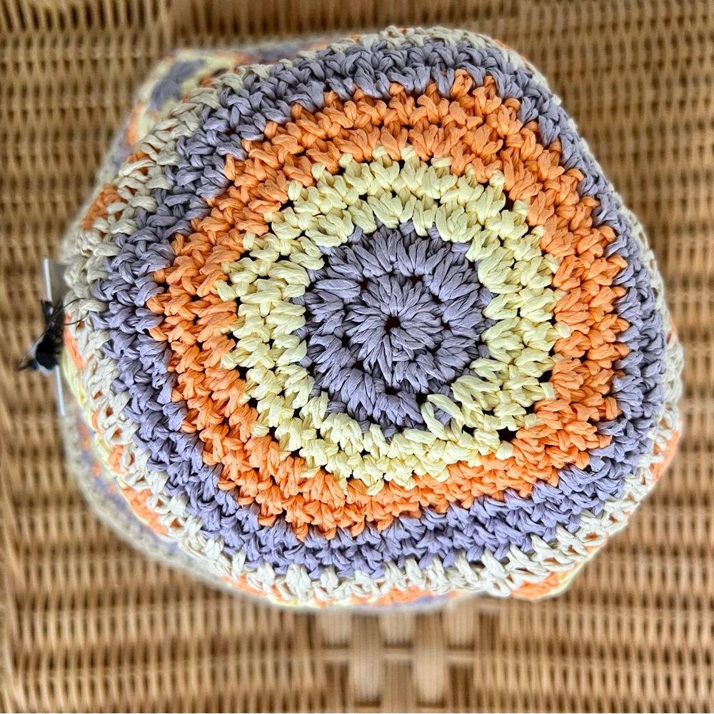 Crochet Straw Multicolor Bucket Hat - Picture 3 of 6
